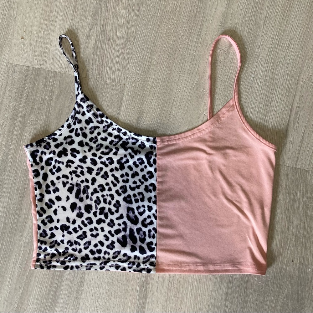 Pink / cheetah tank